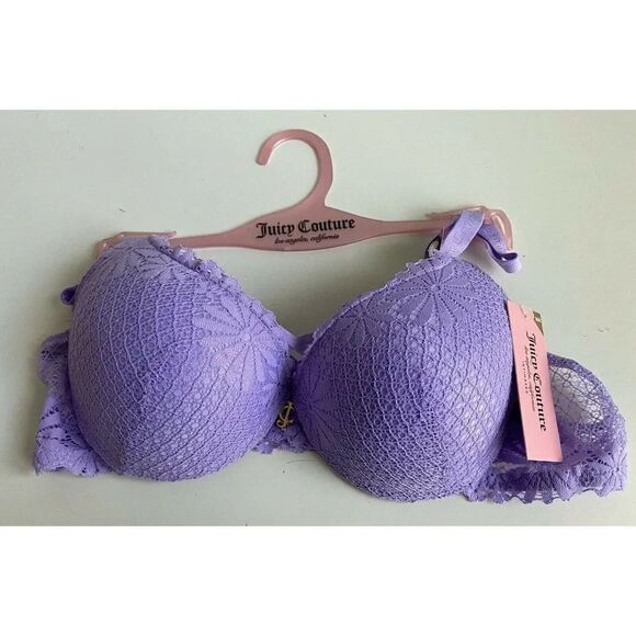 Juicy Couture Sexy T-Shirt Bra Glam Lace Sz 36B Underwire JC5250AG Gamma Ray NEW - Picture 1 of 5